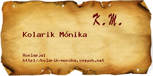 Kolarik Mónika névjegykártya